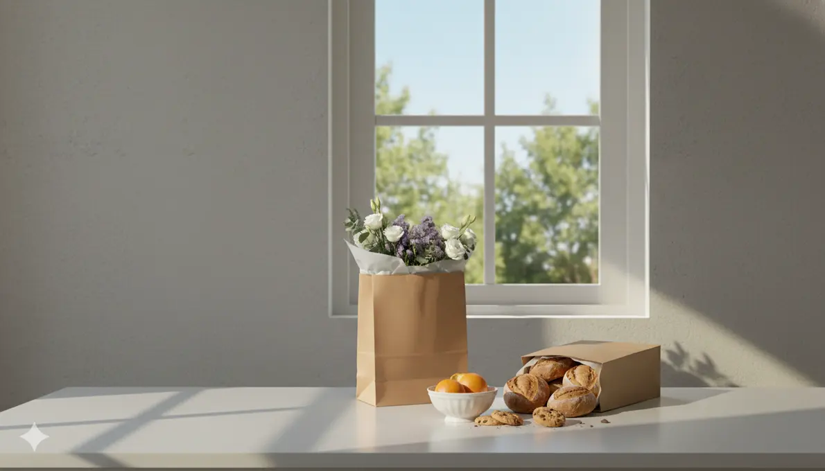 Paper bags with rectangular bottom